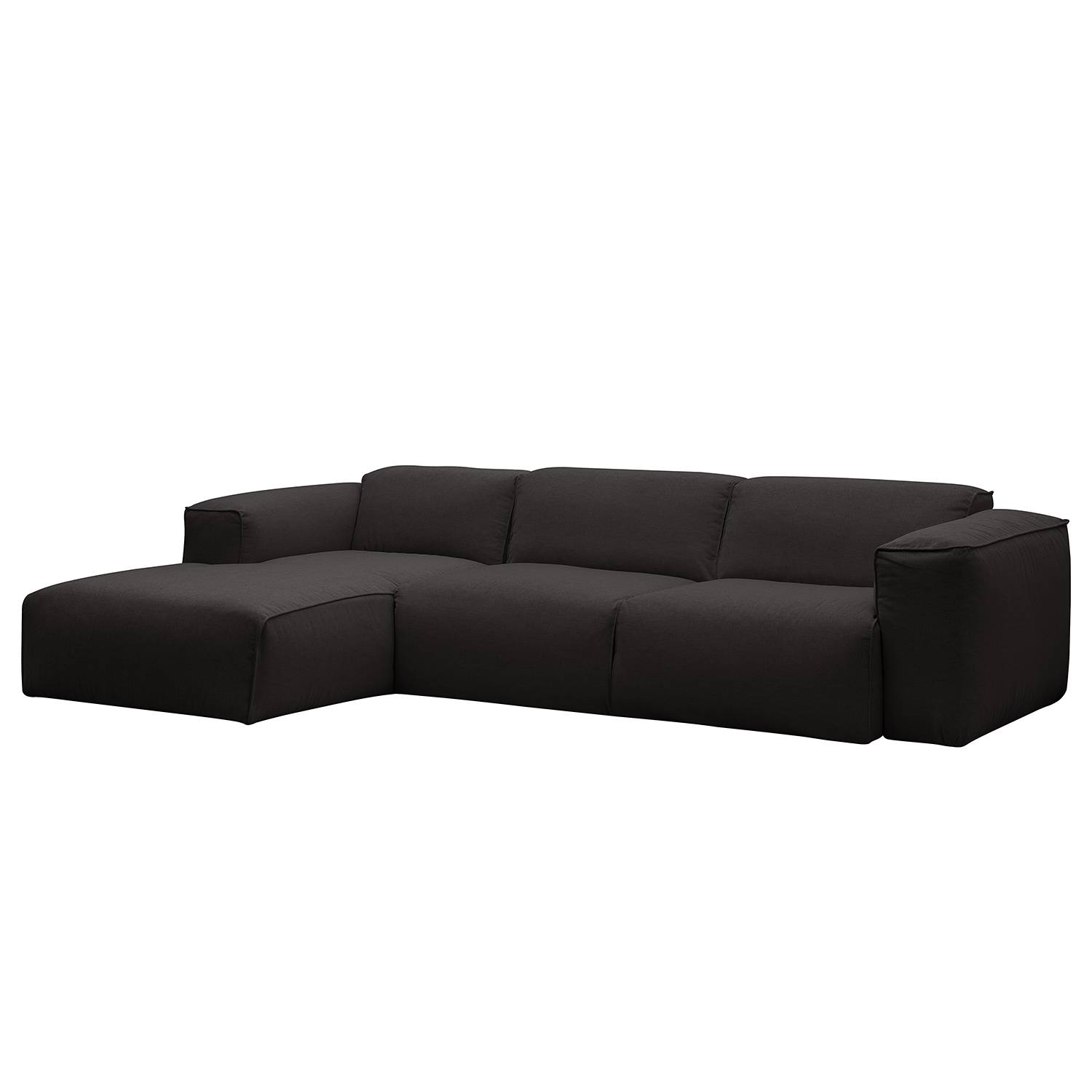 home24 Studio Copenhagen Ecksofa Hudson IV Anthrazit Webstoff 295x71x173 cm (BxHxT) Skandi