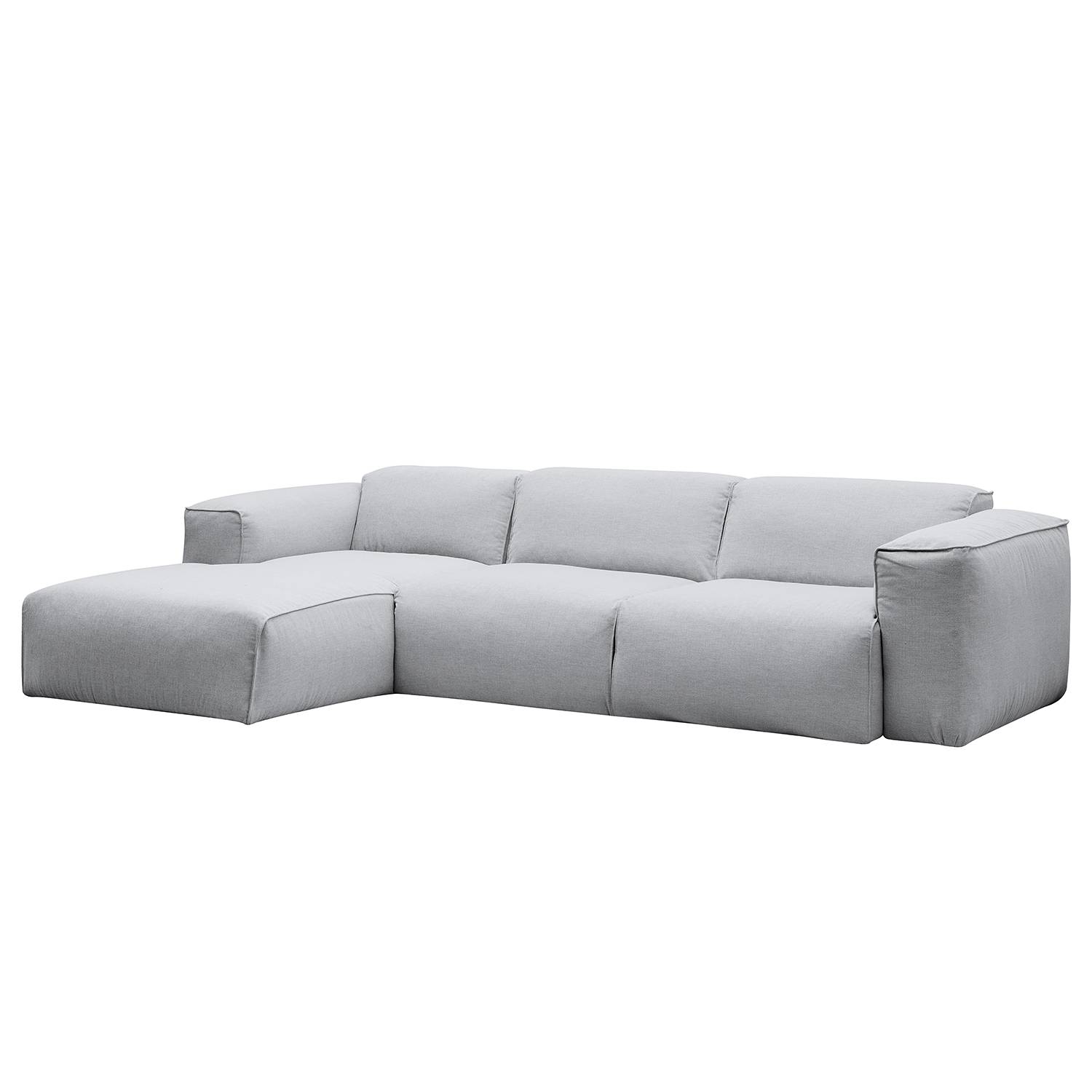 goedkoop Hoekbank Hudson IV geweven stof longchair vooraanzicht links Stof Milan Lichtgrijs Studio Copenhagen