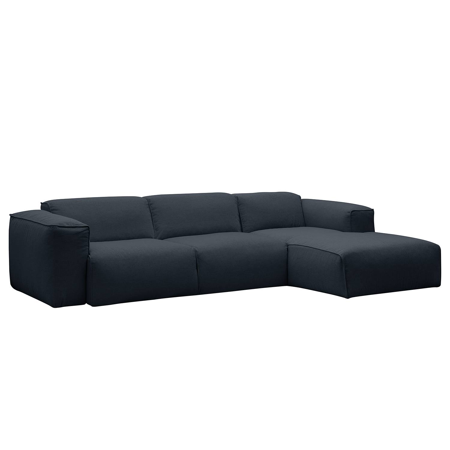 home24 Studio Copenhagen Ecksofa Hudson IV Grau Webstoff 295x71x173 cm (BxHxT) Skandi