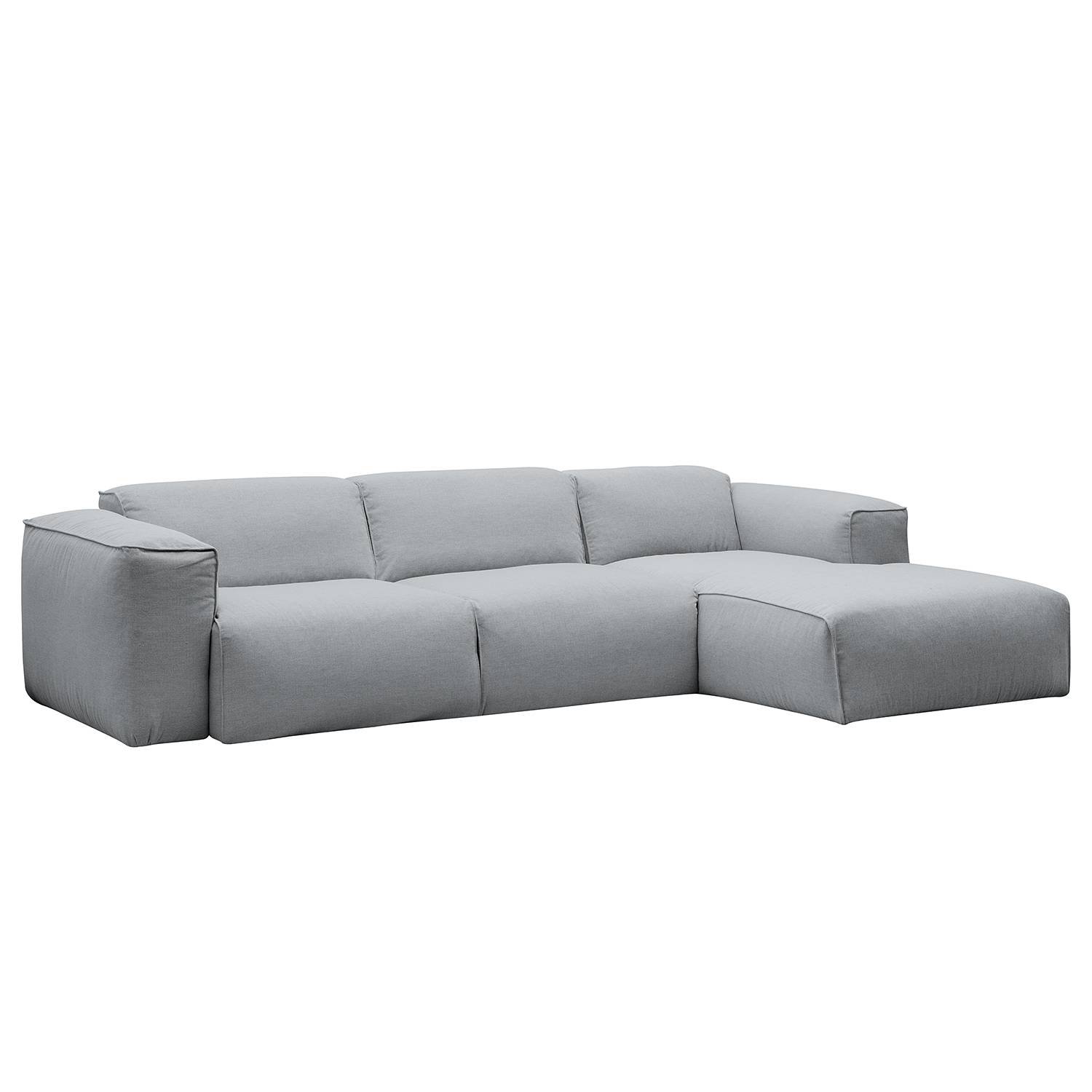 goedkoop Hoekbank Hudson IV geweven stof longchair vooraanzicht rechts Stof Anda II Zilverkleurig Studio Copenhagen