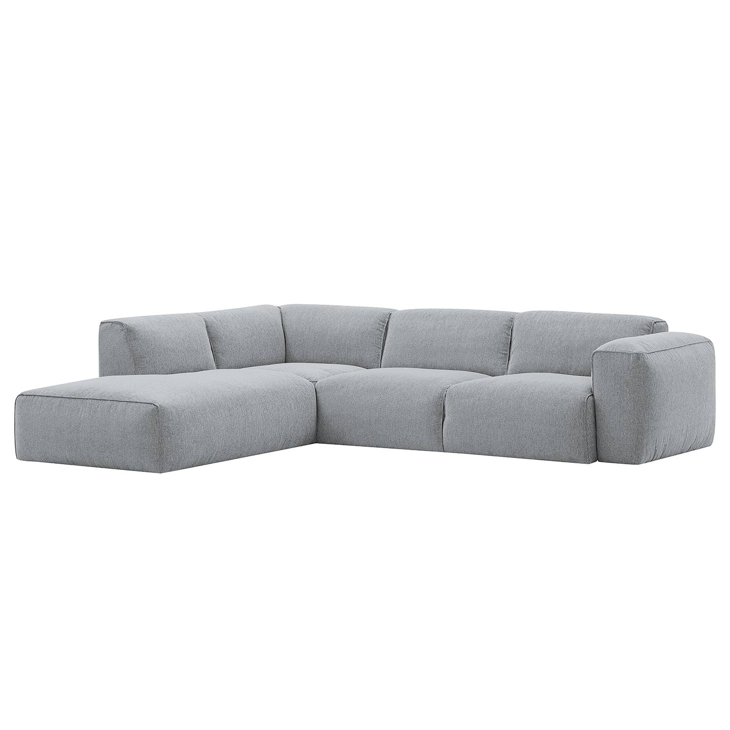 home24 Studio Copenhagen Ecksofa Hudson IX Silber Webstoff 292x71x231 cm (BxHxT) Skandi