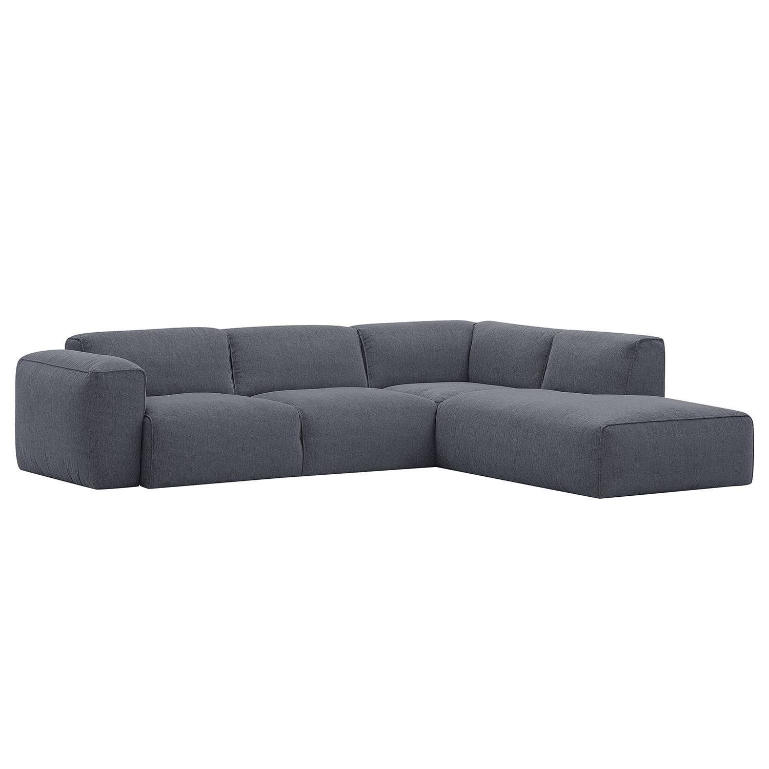 home24 Studio Copenhagen Ecksofa Hudson IX Anthrazit Webstoff 292x71x231 cm (BxHxT) Skandi