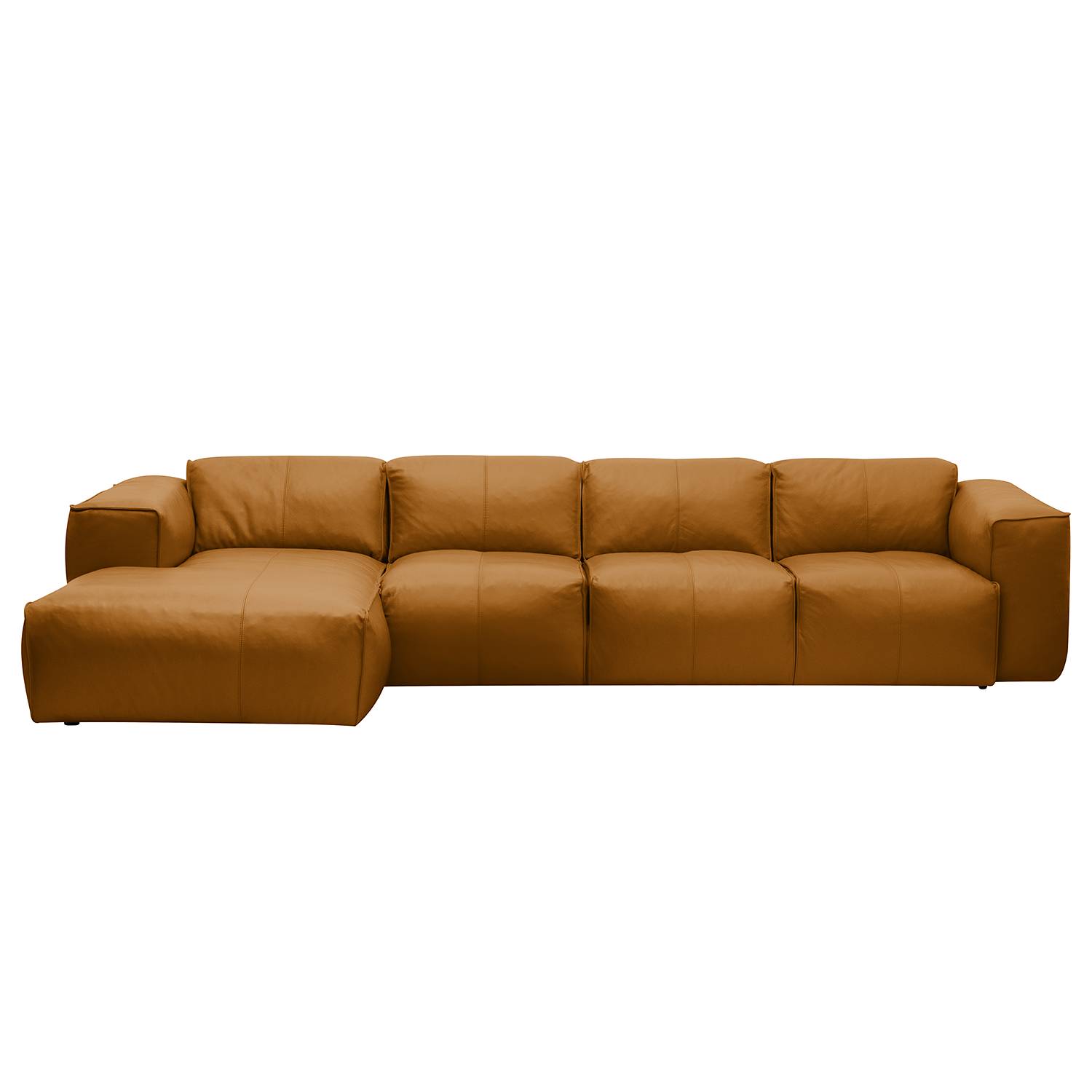 Ecksofa HUDSON V Echtleder - Cognac