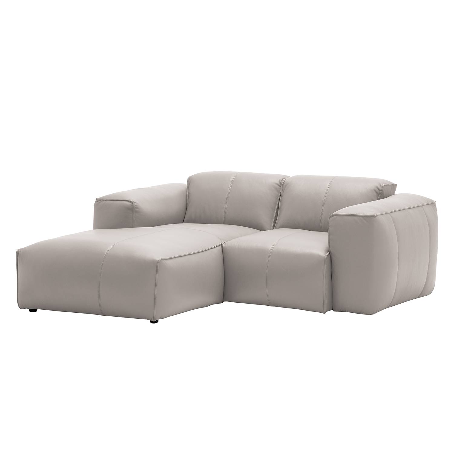 goedkoop Hoekbank Hudson VII echt leer longchair vooraanzicht links Echt leer Neka Lichtgrijs Studio Copenhagen
