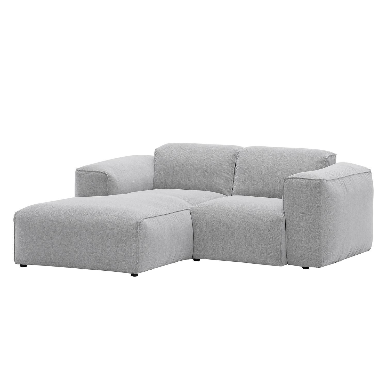 home24 Studio Copenhagen Ecksofa Hudson VII Hellgrau Webstoff 198x71x173 cm