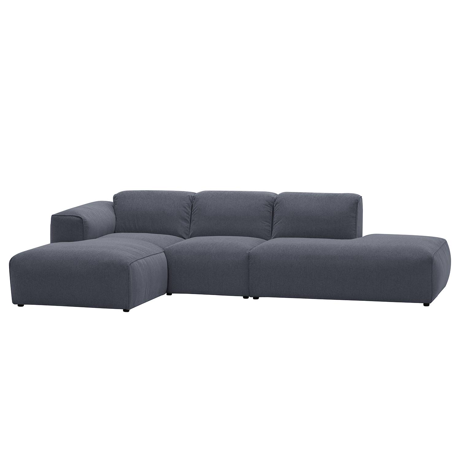 goedkoop Hoekbank Hudson VIII geweven stof longchair vooraanzicht links Stof Milan Antraciet Studio Copenhagen