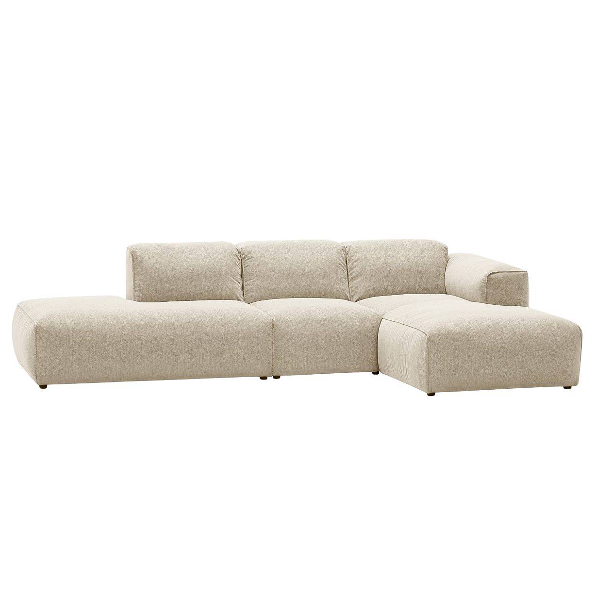 goedkoop Hoekbank Hudson VIII geweven stof longchair vooraanzicht rechts Stof Saia Beige Studio Copenhagen