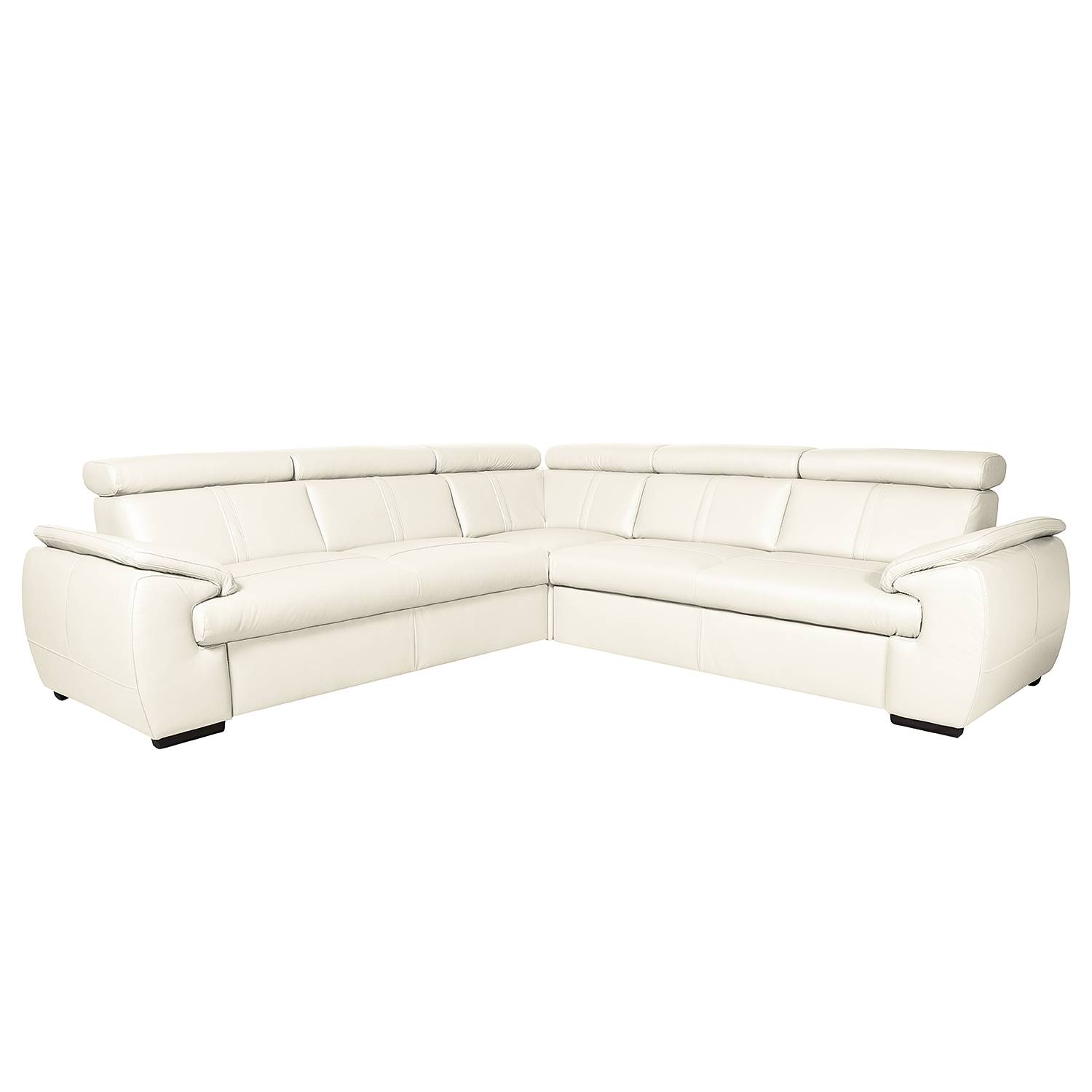 home24 loftscape Ecksofa Olival II Altweiß Echtleder 265x82x265 cm