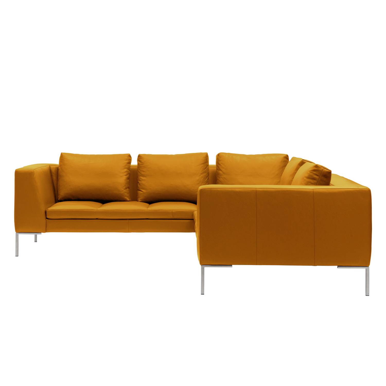 goedkoop Hoekbank Madison II echt leer 2zitsbank vooraanzicht rechts 238cm Echt leer Neka Cognackleurig Studio Copenhagen