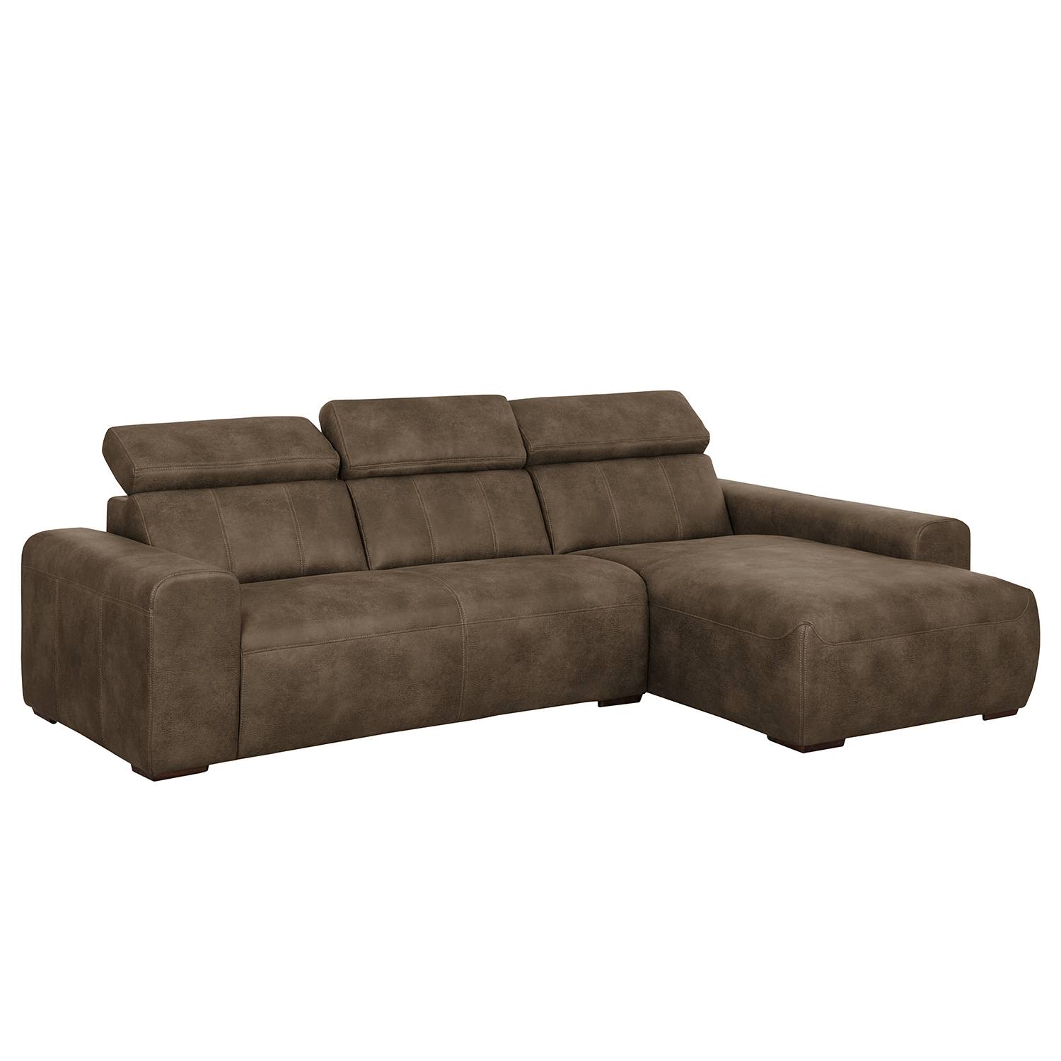 goedkoop Hoekbank Malvern I antieke leerlook Longchair vooraanzicht rechts Nougatkleurig Fredriks