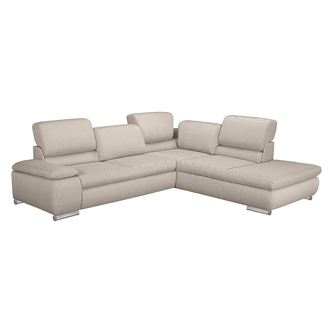 home24 Fredriks Ecksofa Masca I 2,5-Sitzer Beige Strukturstoff 273x78x235 cm (BxHxT) mit Schlaffunktion Modern