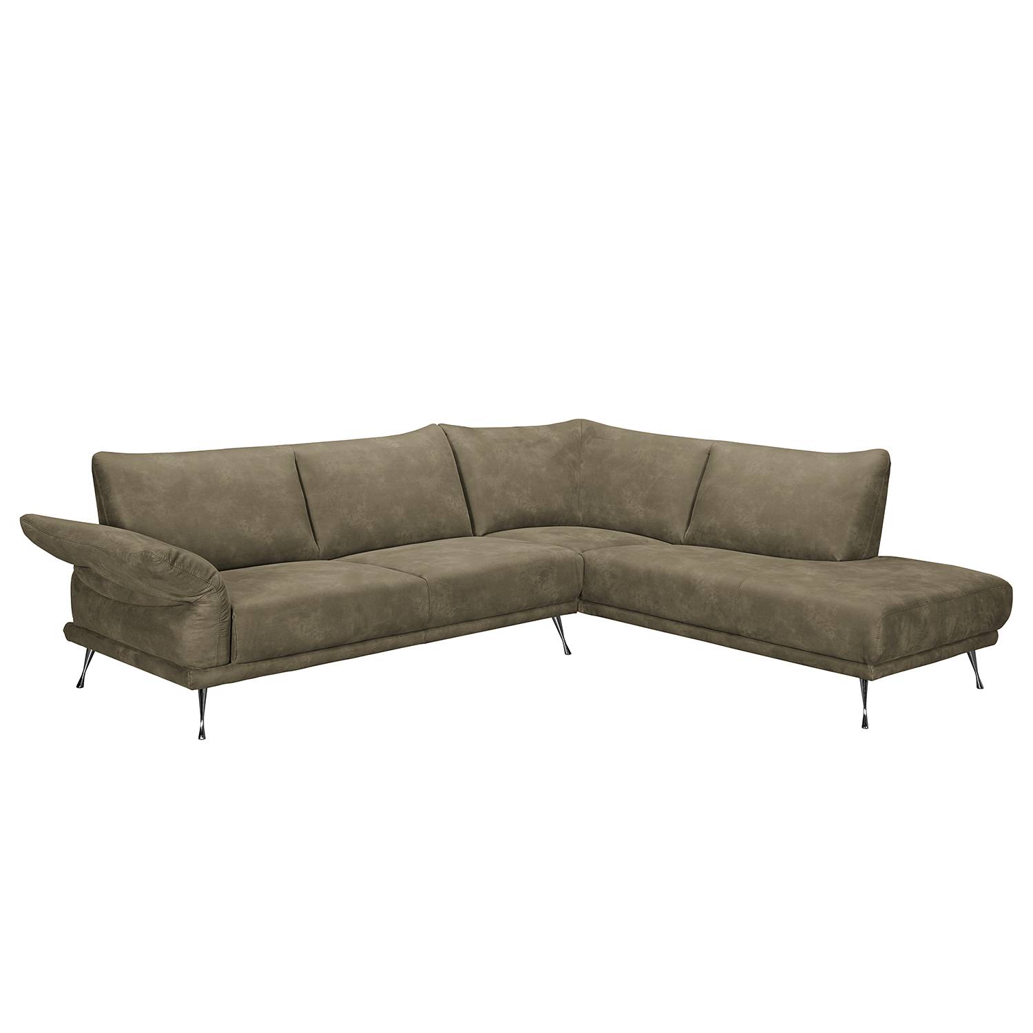 home24 loftscape Ecksofa Milan Steingrau Microfaser 272x85x230 cm (BxHxT) Modern
