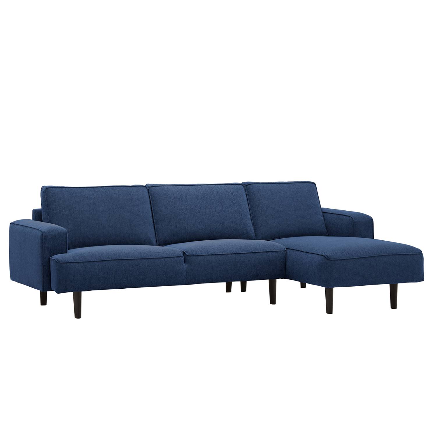 goedkoop Hoekbank Navona geweven stof longchair vooraanzicht rechts Zwart Stof Anda II Blauw Studio Copenhagen