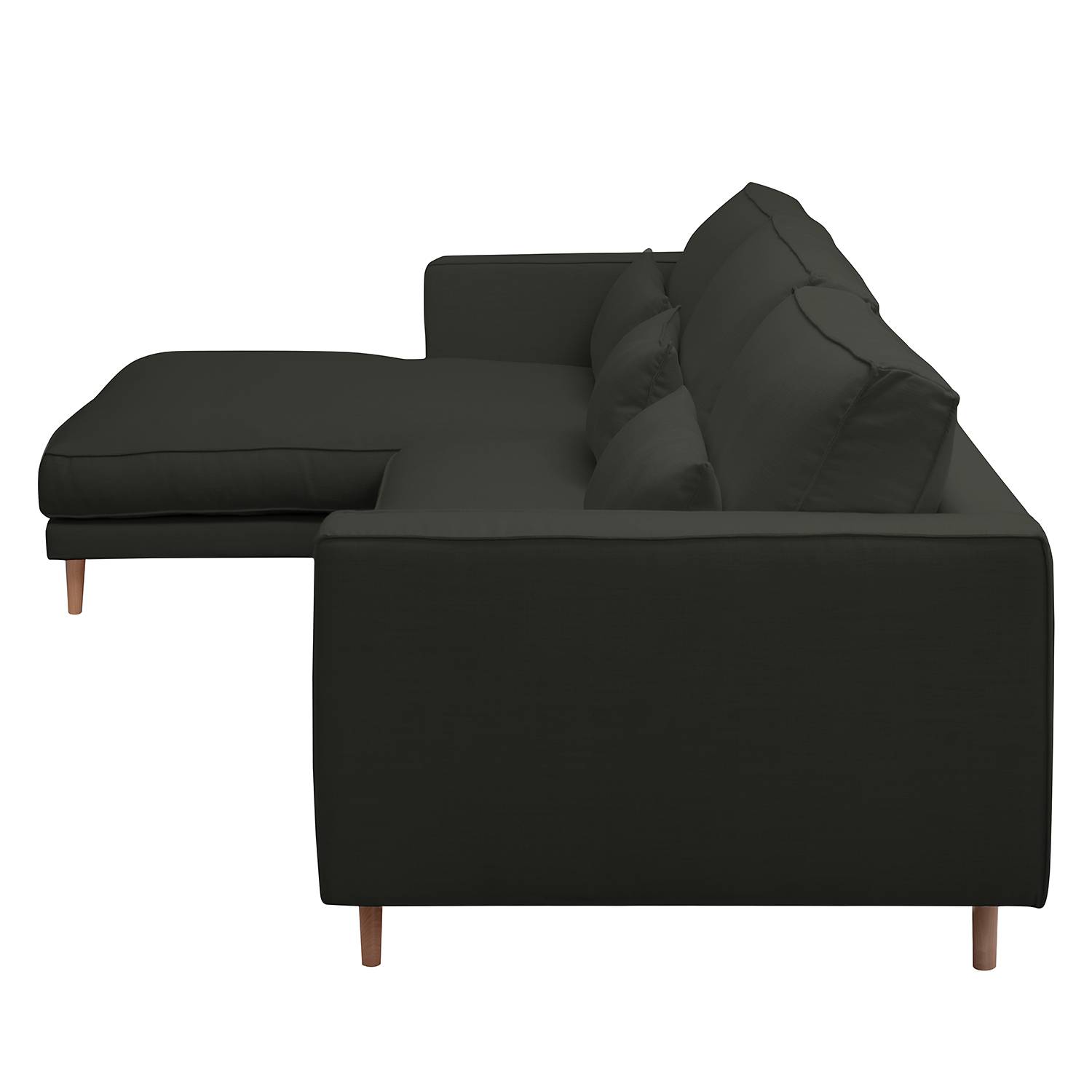 Ecksofa LACONA Strukturstoff / Massivholz Buche