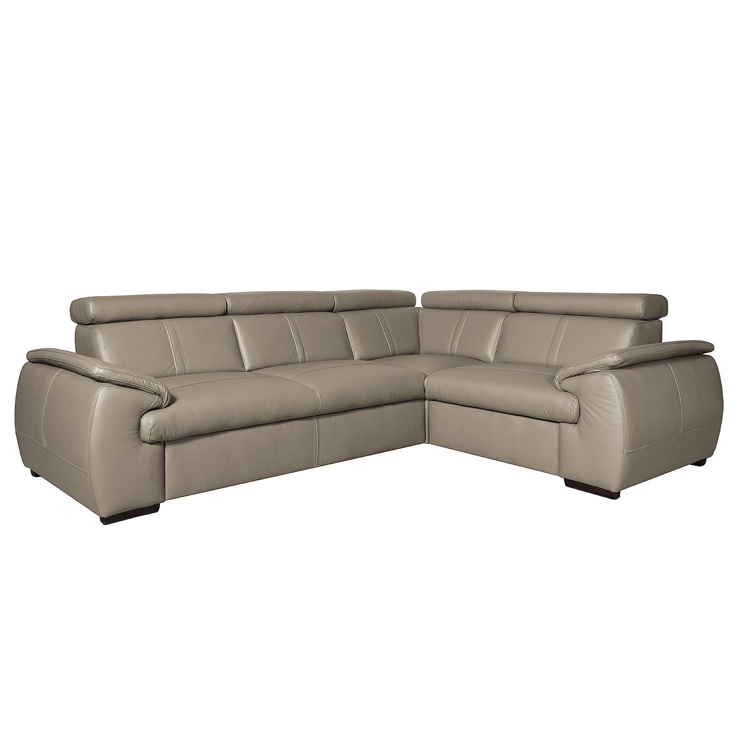 home24 loftscape Ecksofa Olival I Schlamm Echtleder 265x82x193 cm