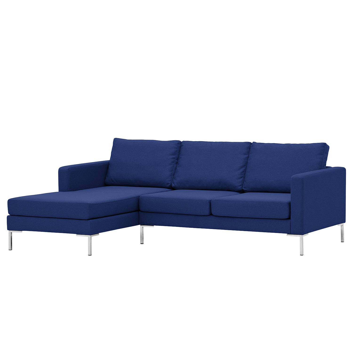 goedkoop Hoekbank Portobello geweven stof longchair vooraanzicht links 207cm Stof Ramira Blauw Fredriks