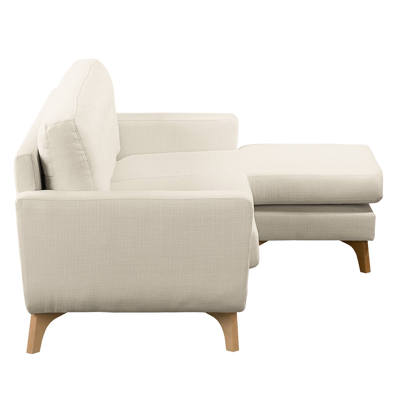 Ecksofa POSTVILLE - Strukturstoff / Buche Massivholz