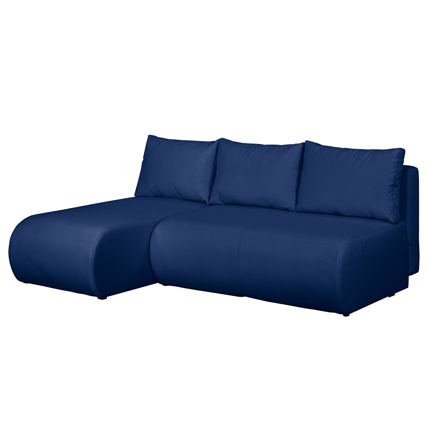 home24 Fredriks Ecksofa Rio Maria S Meerblau Strukturstoff 197x75x148 cm (BxHxT) mit Schlaffunktion/Bettkasten Modern