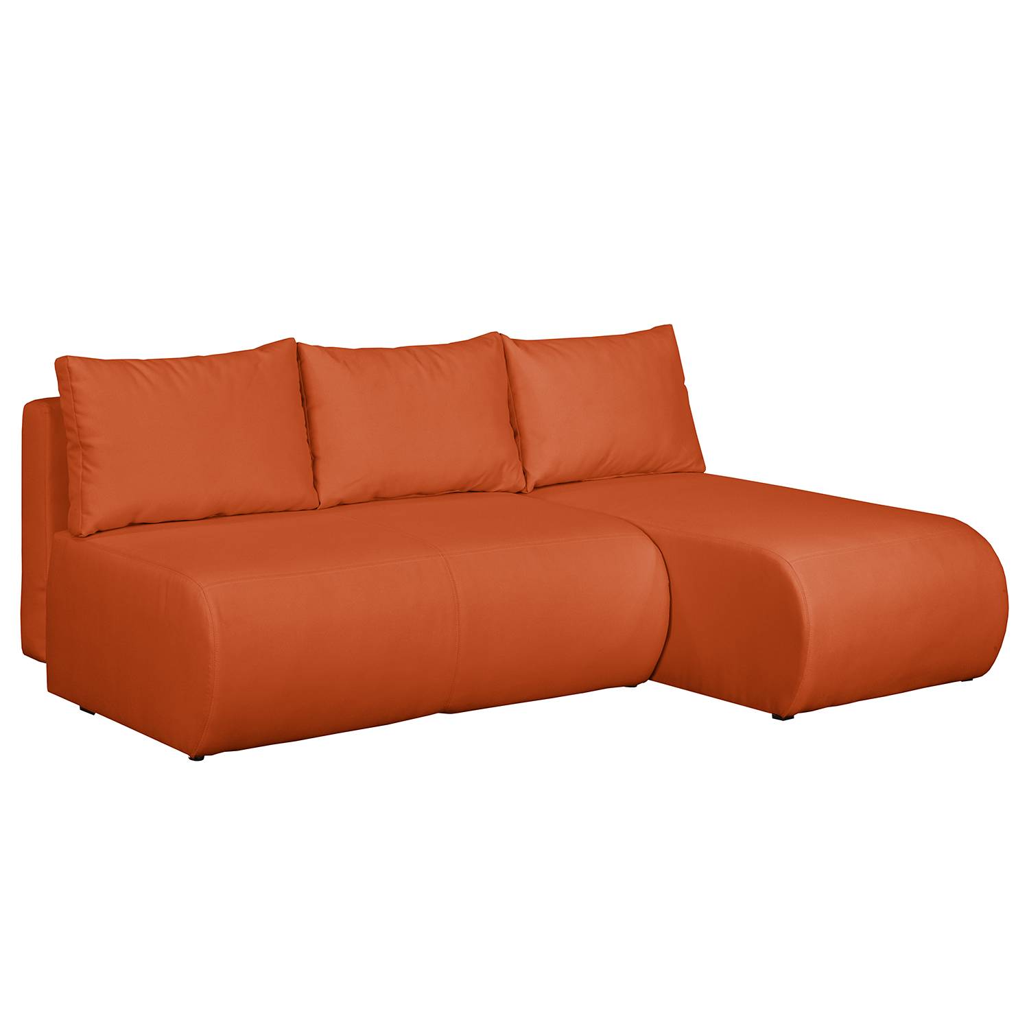 home24 mooved Ecksofa Rio Maria Apricot Strukturstoff 197x75x148 cm (BxHxT) mit Schlaffunktion/Bettkasten Modern