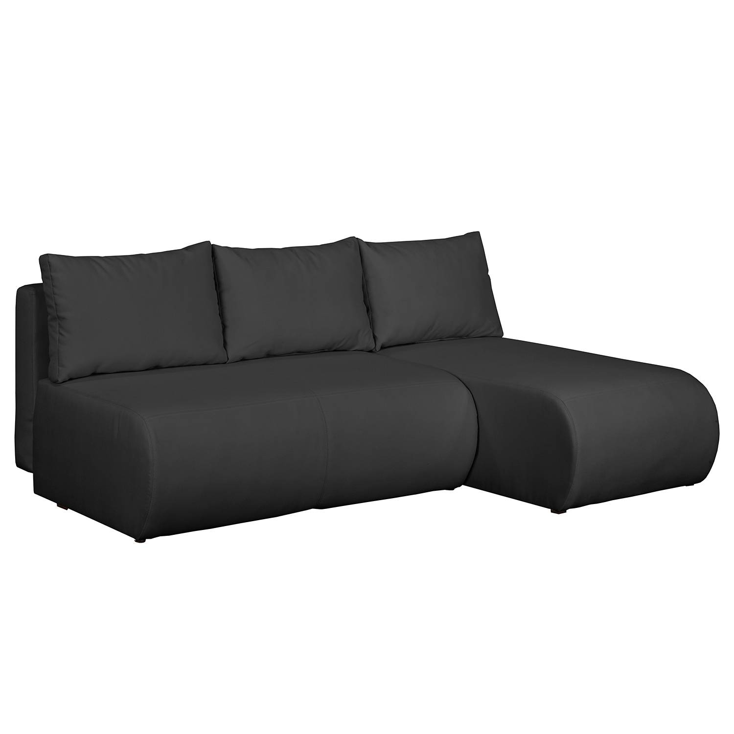 home24 mooved Ecksofa Rio Maria Dunkelgrau Strukturstoff 197x75x148 cm (BxHxT) mit Schlaffunktion/Bettkasten Modern