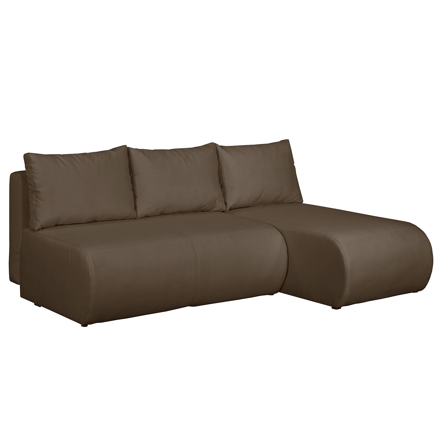 home24 mooved Ecksofa Rio Maria Espresso Strukturstoff 197x75x148 cm (BxHxT) mit Schlaffunktion/Bettkasten Modern
