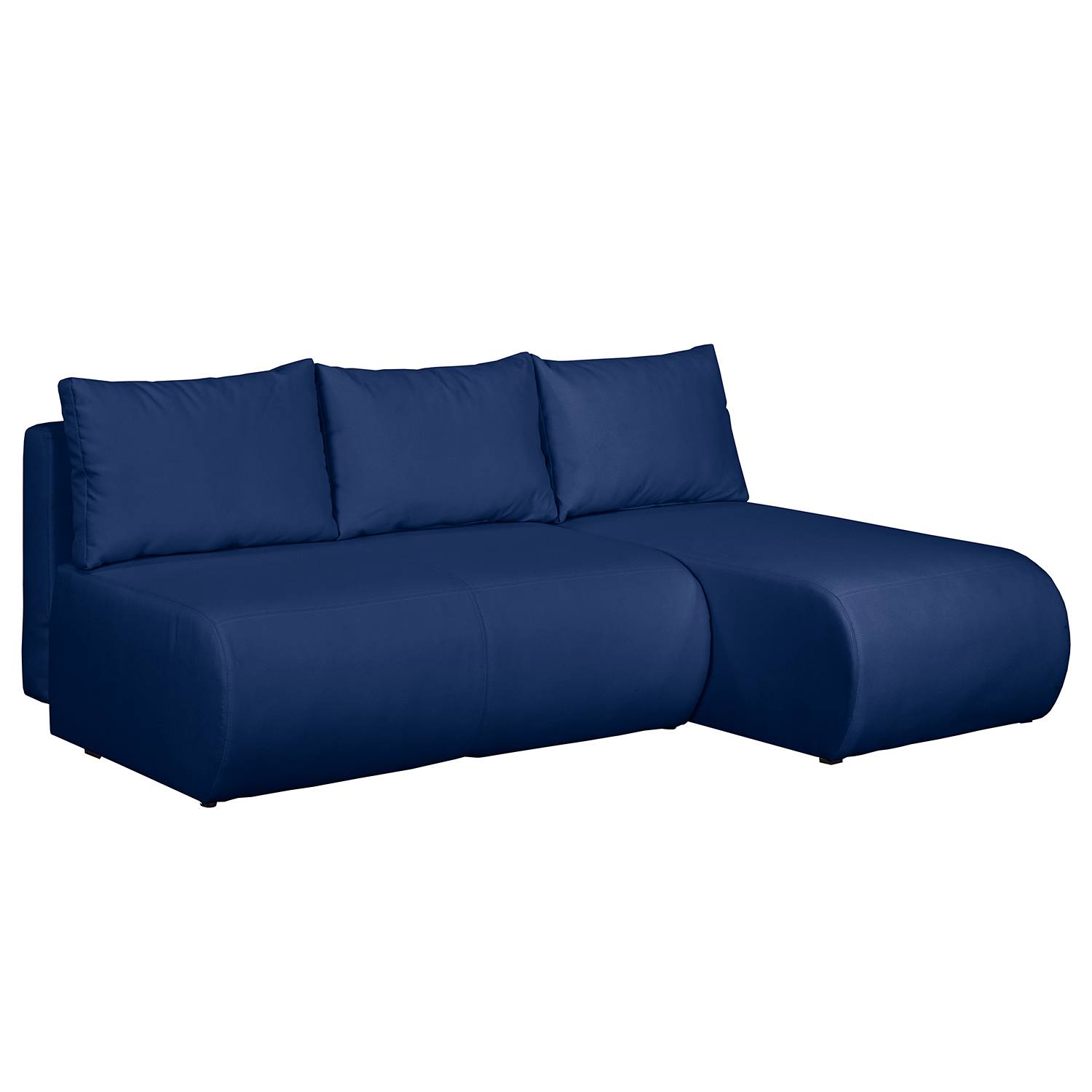 home24 mooved Ecksofa Rio Maria Meerblau Strukturstoff 197x75x148 cm (BxHxT) mit Schlaffunktion/Bettkasten Modern