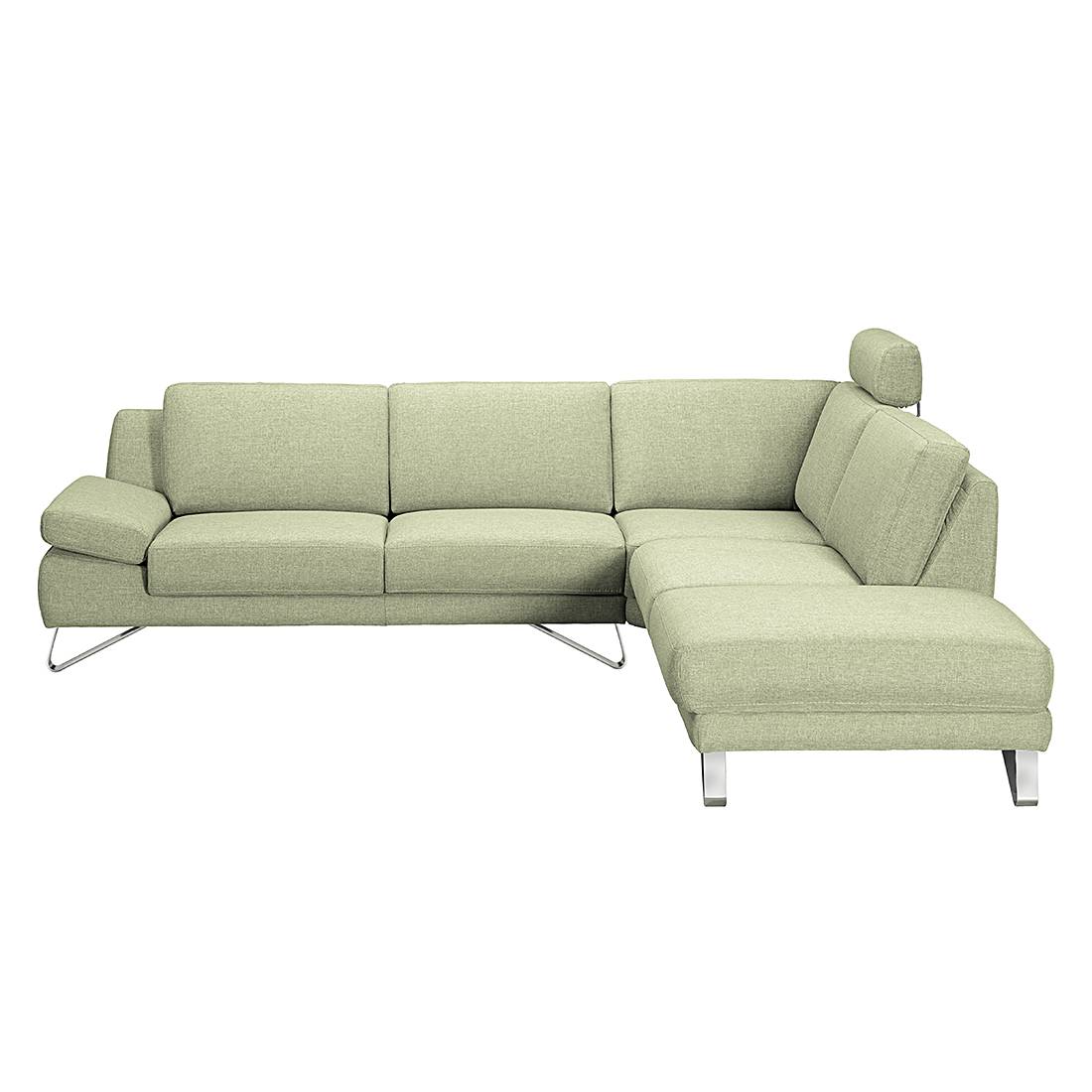 home24 loftscape Ecksofa Silvano I 2,5-Sitzer Grün Webstoff 270x81x232 cm (BxHxT) Modern