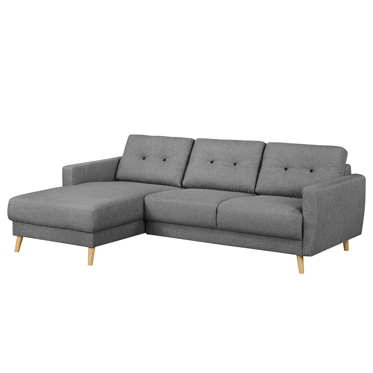 goedkoop Hoekbank Sola vlakweefsel Longchair vooraanzicht links Zonder slaapfunctie Grijs Morteens