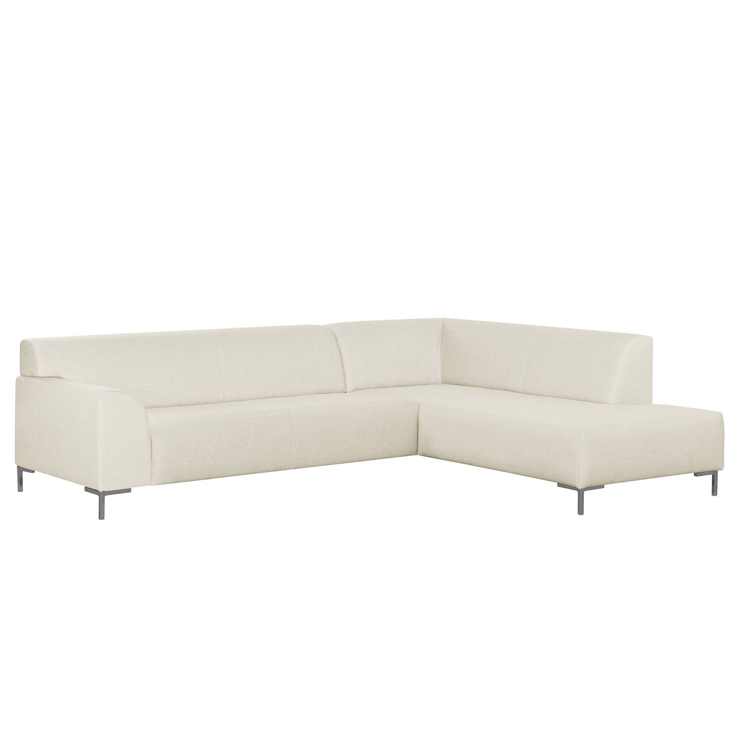 goedkoop Hoekbank Sydney geweven stof Ottoman vooraanzicht rechts Stof Lotana Lichtbeige loftscape