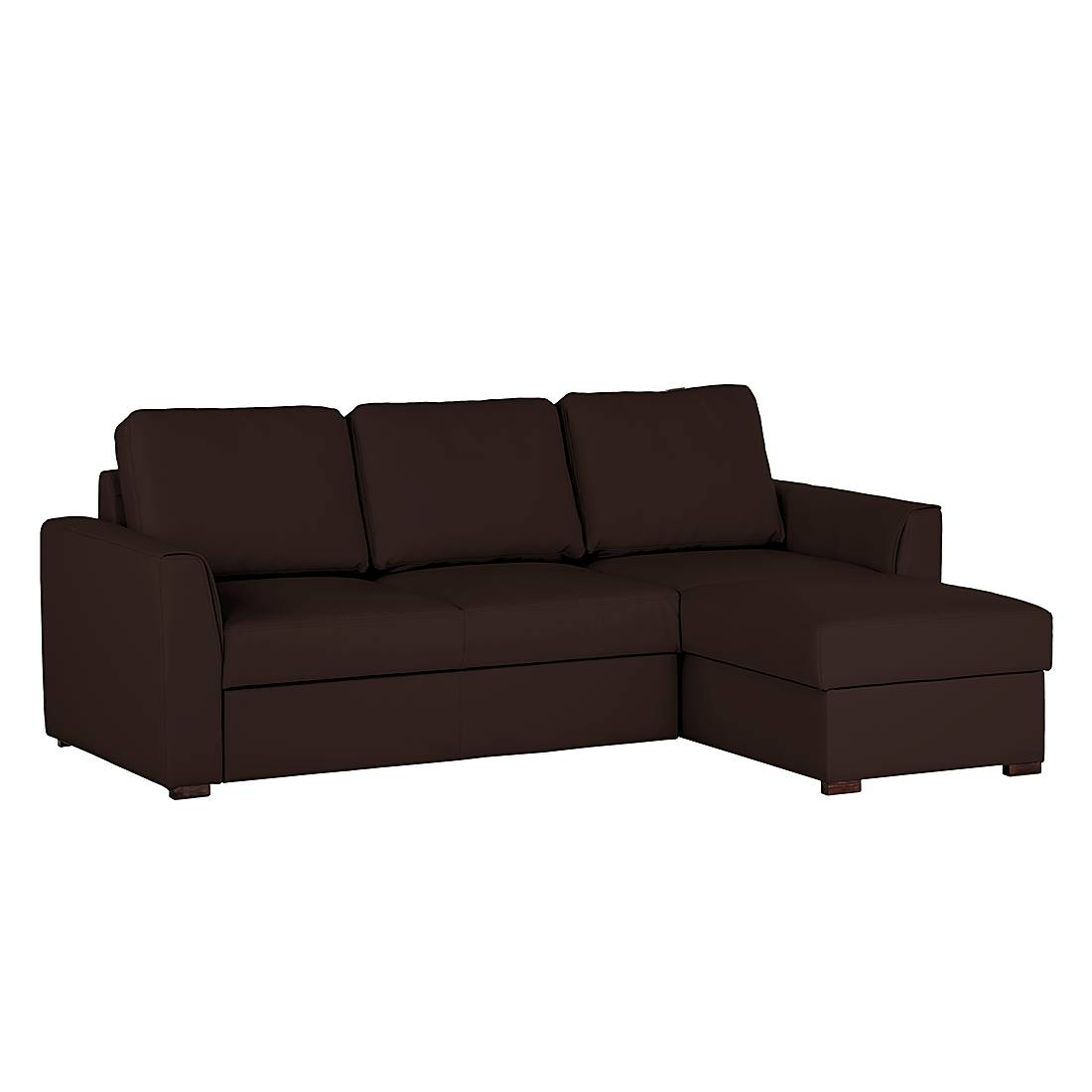 home24 loftscape Ecksofa Venezia 2-Sitzer Braun Kunstleder 230x88x164 cm (BxHxT) mit Schlaffunktion/Bettkasten Modern