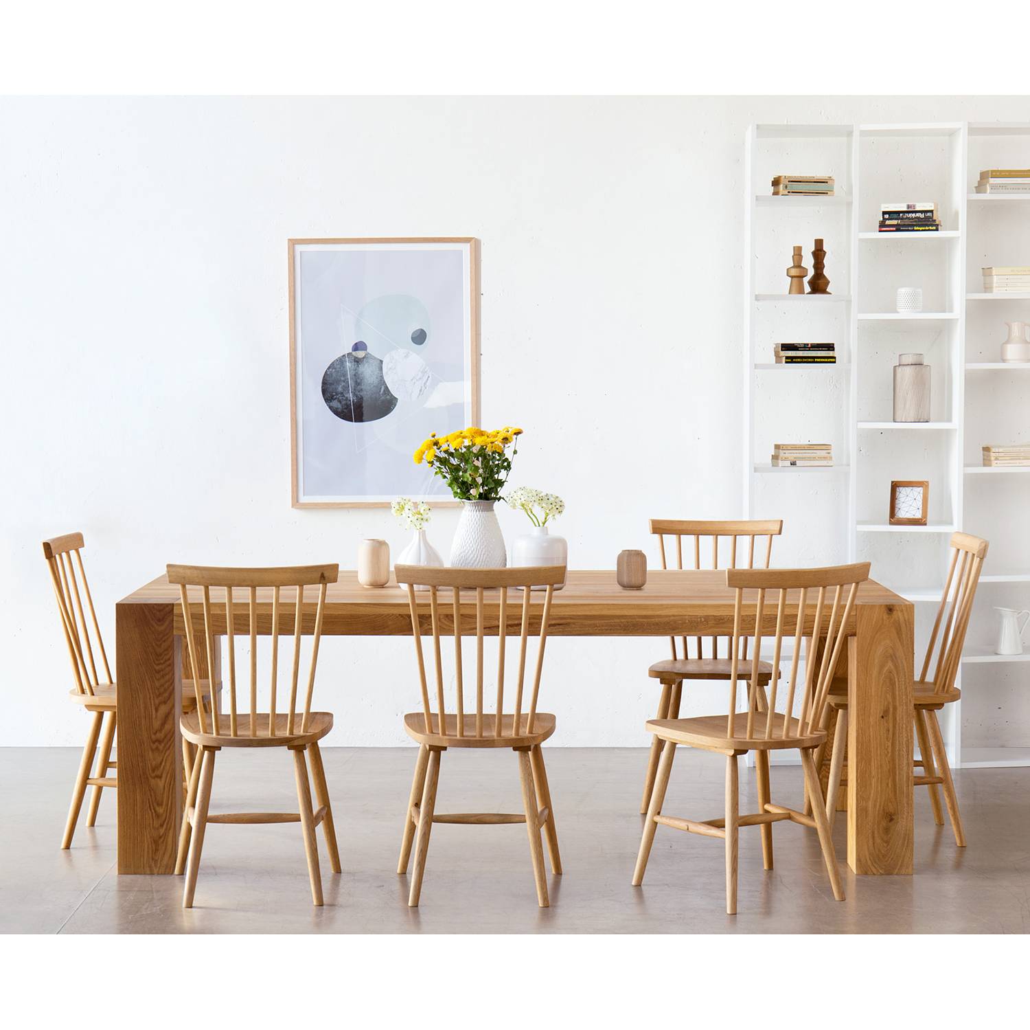 home24 Ars Natura Esstisch George Massivholz Eiche Erweiterbar Rechteckig 220x75x110 cm (BxHxT) für 6-8 Personen