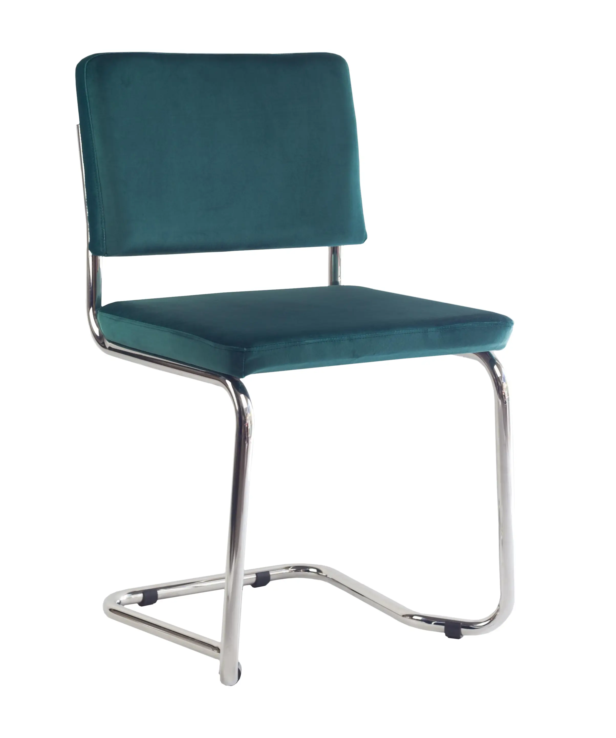 Stuhl aus t眉rkisfarbenem Samtstahl | Esszimmerstühle