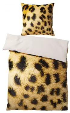 200 cm Leopardenfell Bettw盲sche x 135