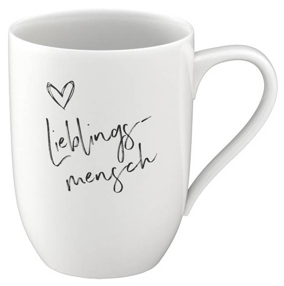 Porzellan Kaffeebecher 'Lieblingsmensch' – 10 X 8 Cm, Spülmaschinengeeignet – Motiv Wird Zufällig Ausgewählt