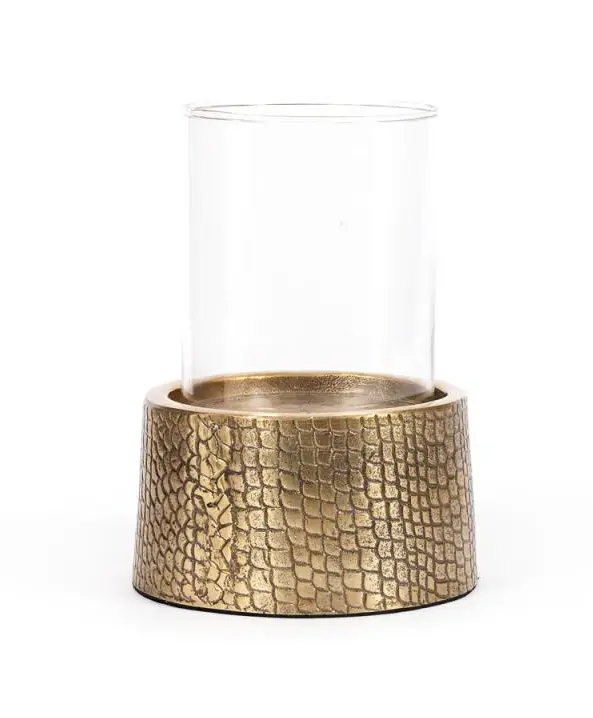 Glas mit Croco Kerzenhalter L