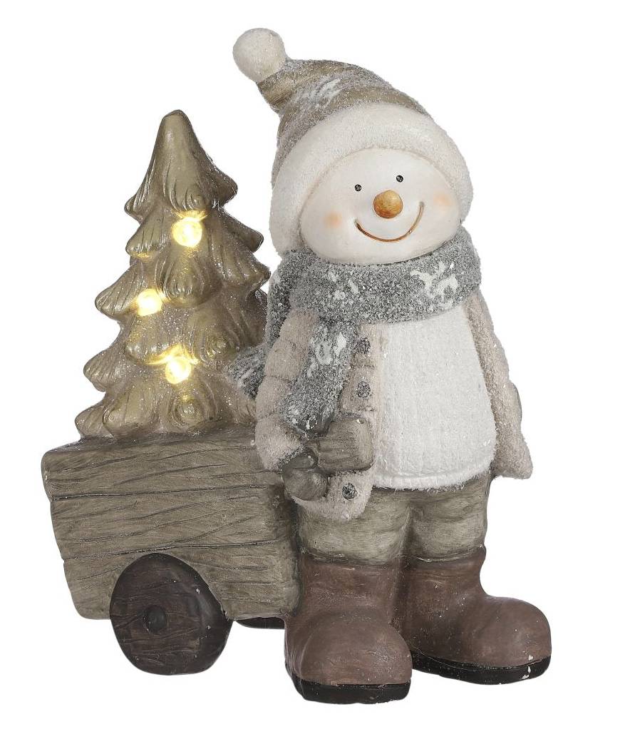 Statuette Bonhomme De Neige En Céramique – Neuf – Déco Noël