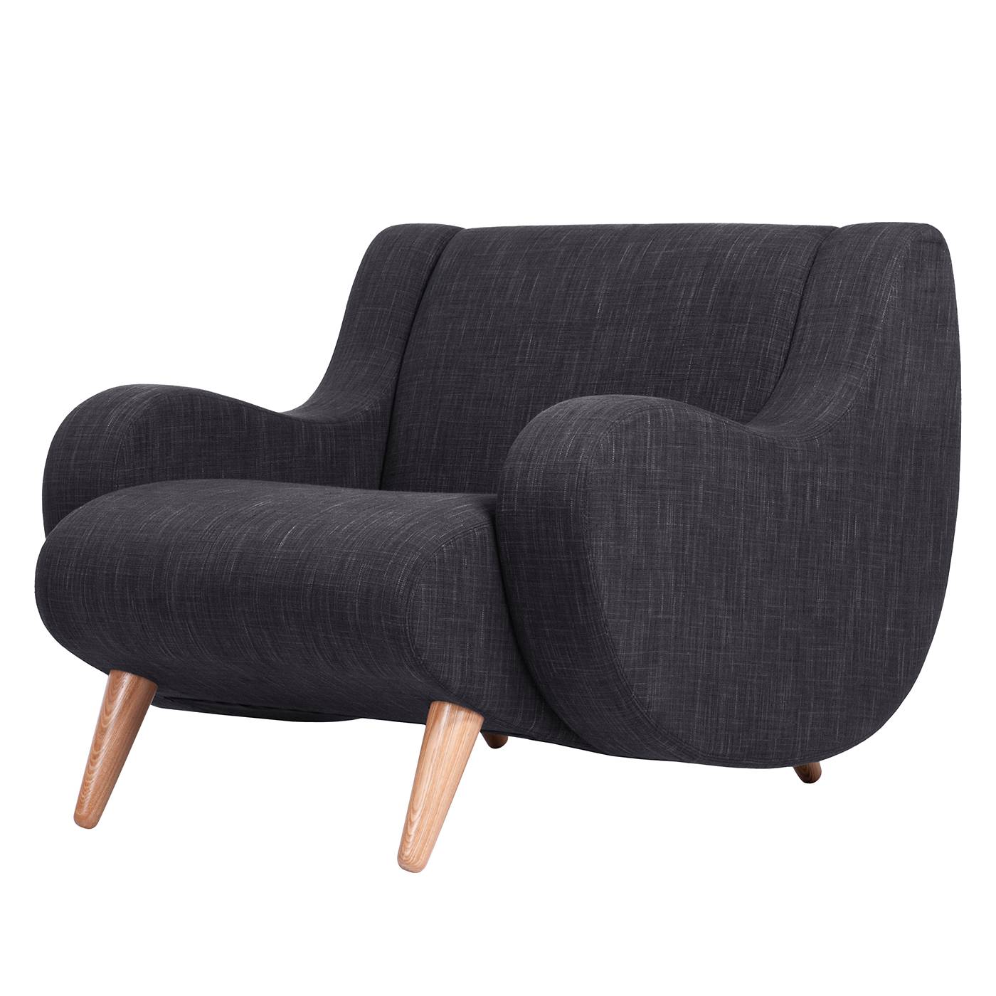 goedkoop Fauteuil Wimbledon geweven stof Stof Frea Antraciet Morteens