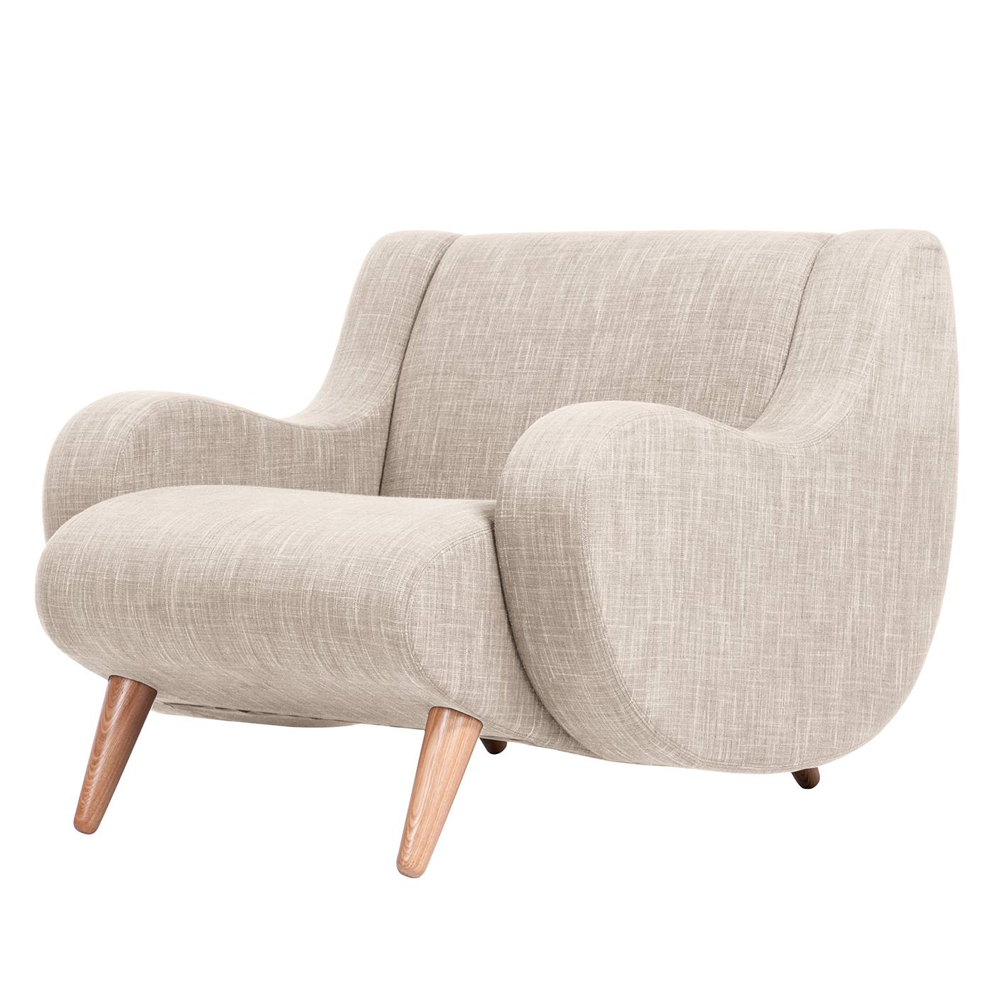 goedkoop Fauteuil Wimbledon geweven stof Stof Frea Lichtbeige Morteens