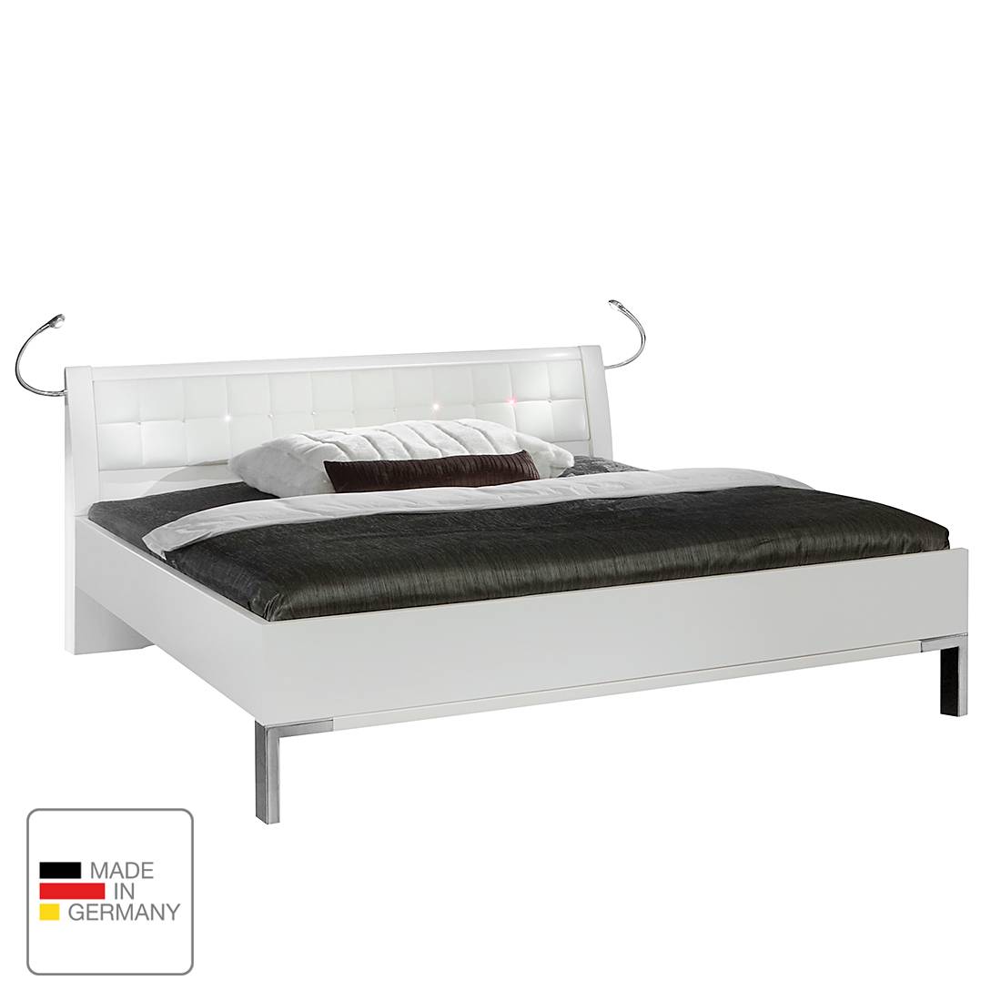 goedkoop energie A+ Bed Dubai II alpinewit 140 x 190cm Met verlichting Wiemann