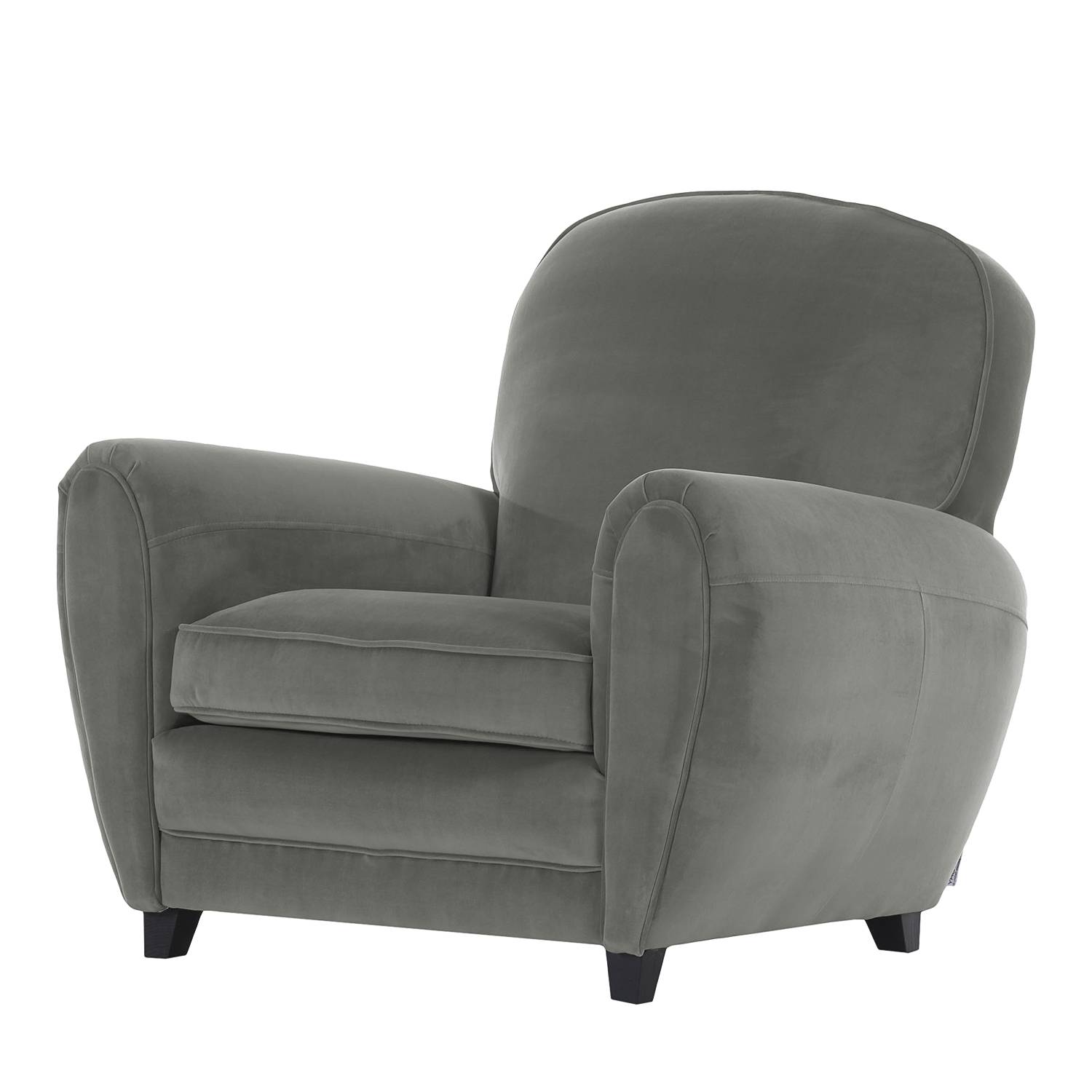 home24 Jack & Alice Sessel Marre Grau Microfaser 89x84x94 cm (BxHxT)