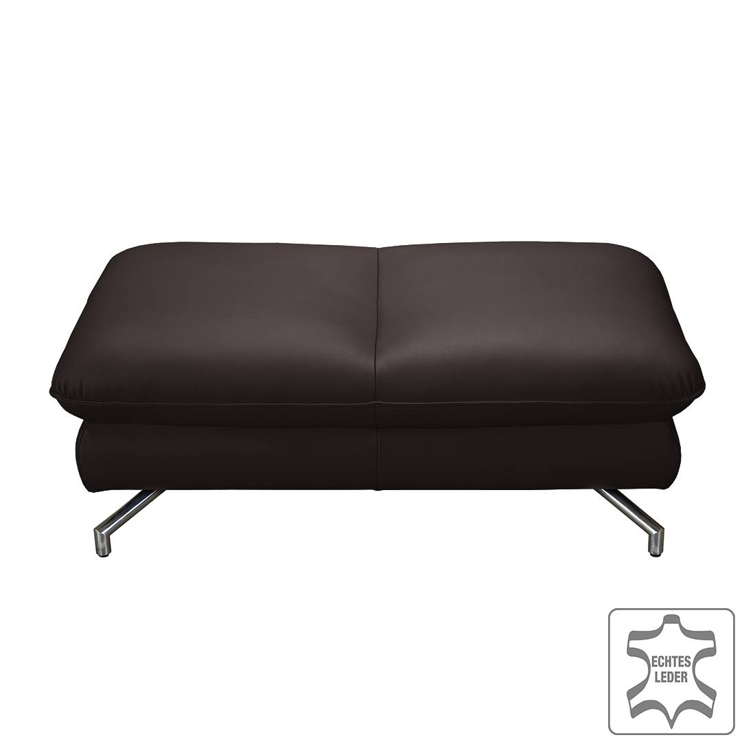 home24 loftscape Hocker Sharon Mocca Echtleder 120x43x63 cm (BxHxT) Modern