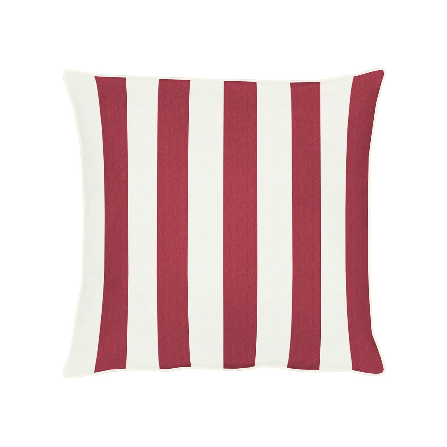 home24 Apelt Kissen Delfi Rot/Weiß 39x39 cm (BxH) Modern Gestreift Jacquardstoff