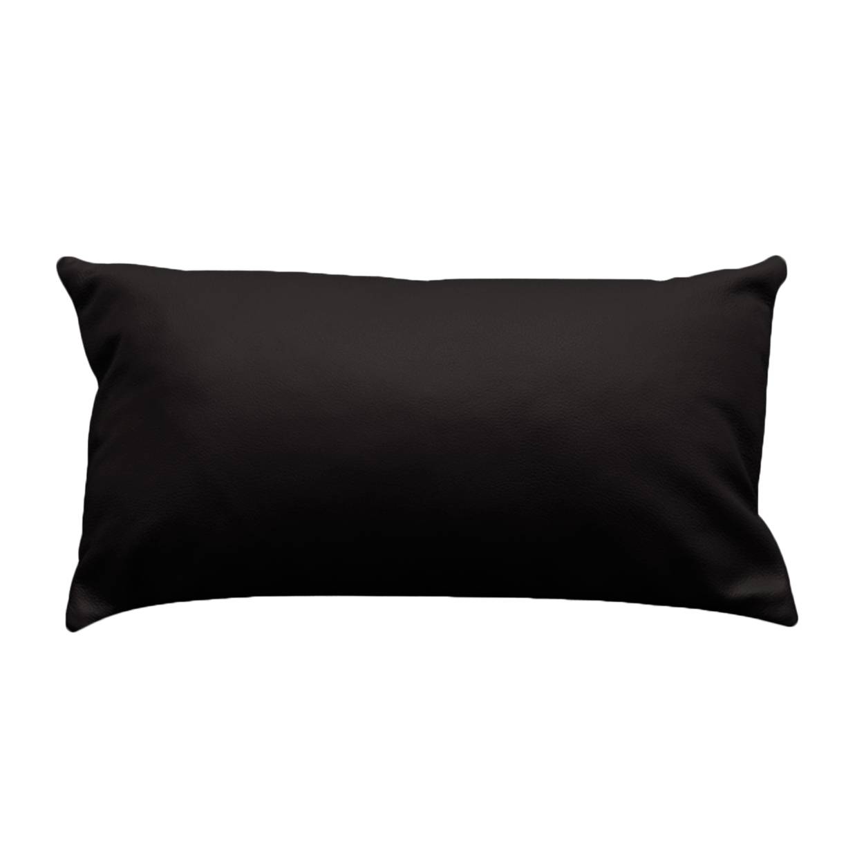 home24 Studio Copenhagen Kissen Houston Schwarz 44x24x12 cm (BxHxT) Modern Echtleder