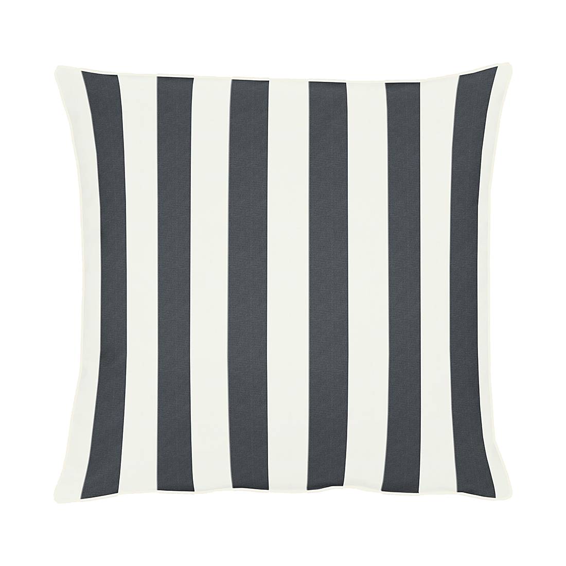 home24 Apelt Kissenbezug Delfi Schwarz 59x49 cm (BxH) Landhaus Gestreift Jacquardstoff