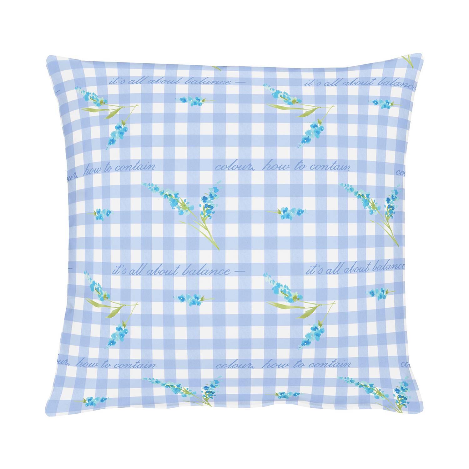 home24 Apelt Kissenbezug Happy Easter III Blau 49x49 cm (BxH) Landhaus Kariert Baumwolldruck