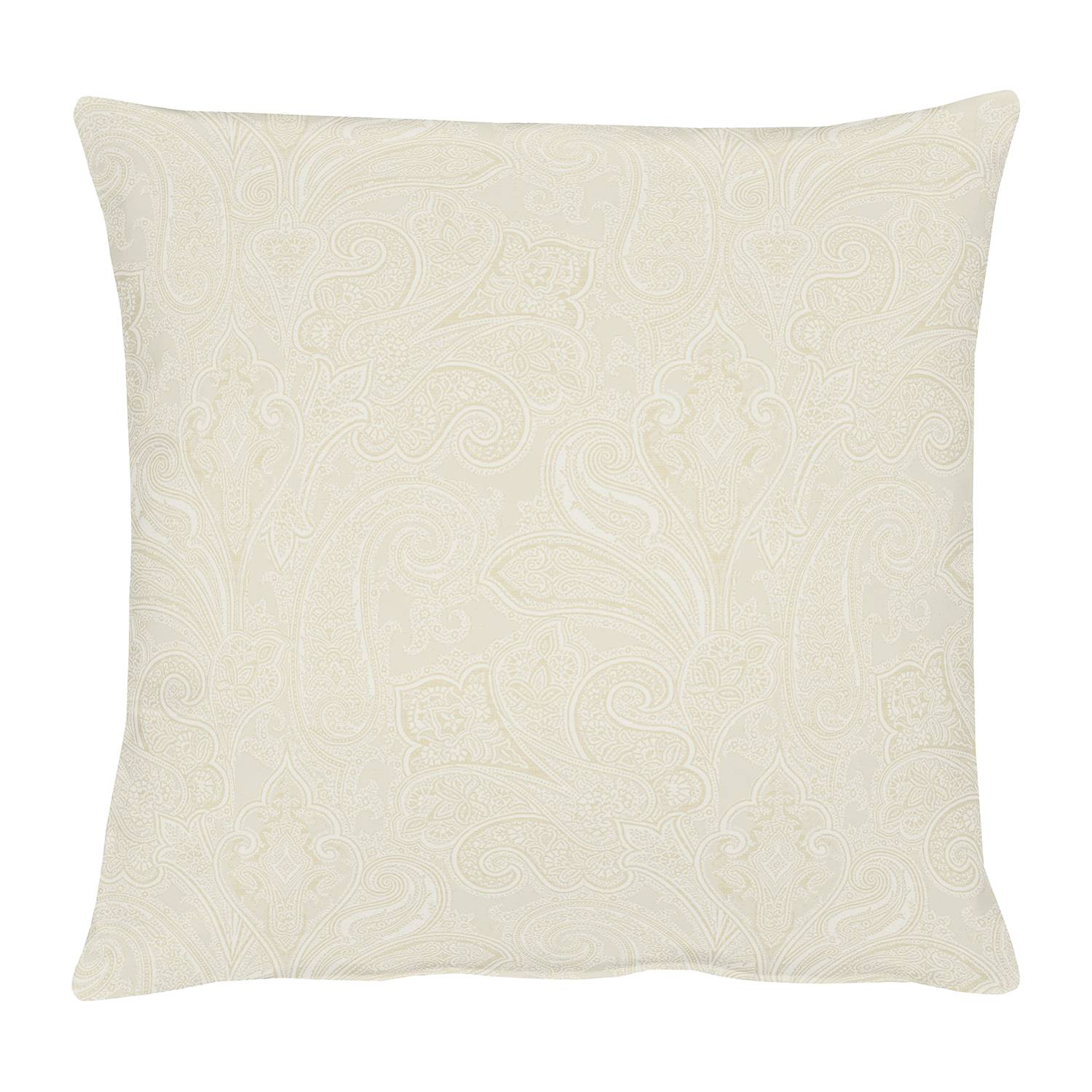home24 Apelt Kissenhülle Joseni Matt Vanille 49x49 cm (BxH) Modern Paisley Design Webstoff