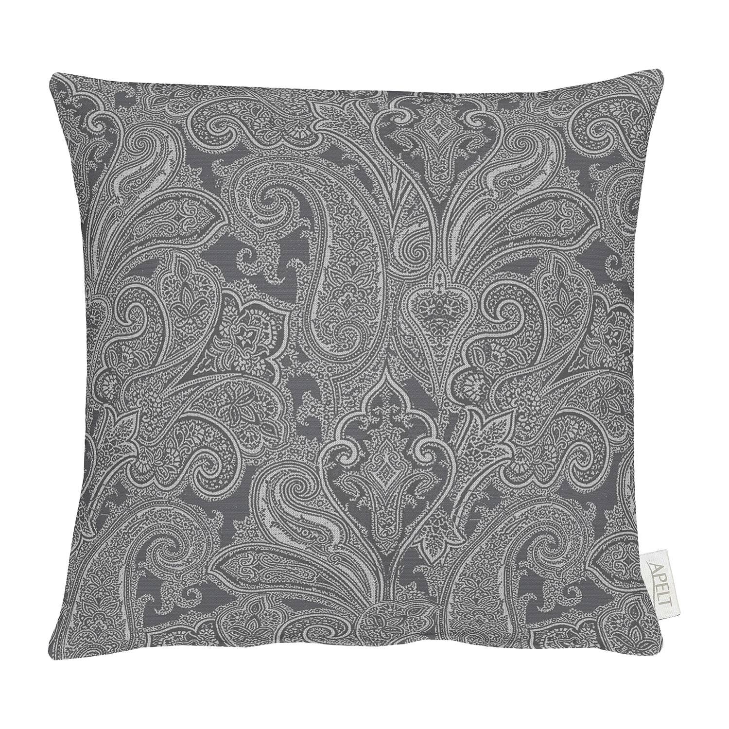 home24 Apelt Kissenhülle Joseni Silbergrau 40x40 cm (BxH) Modern Paisley Design Webstoff