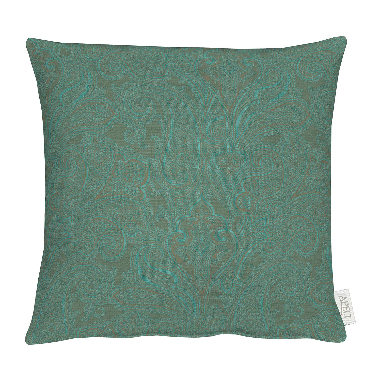 home24 Apelt Kissenhülle Joseni Türkisgrün 40x40 cm (BxH) Modern Paisley Design Webstoff