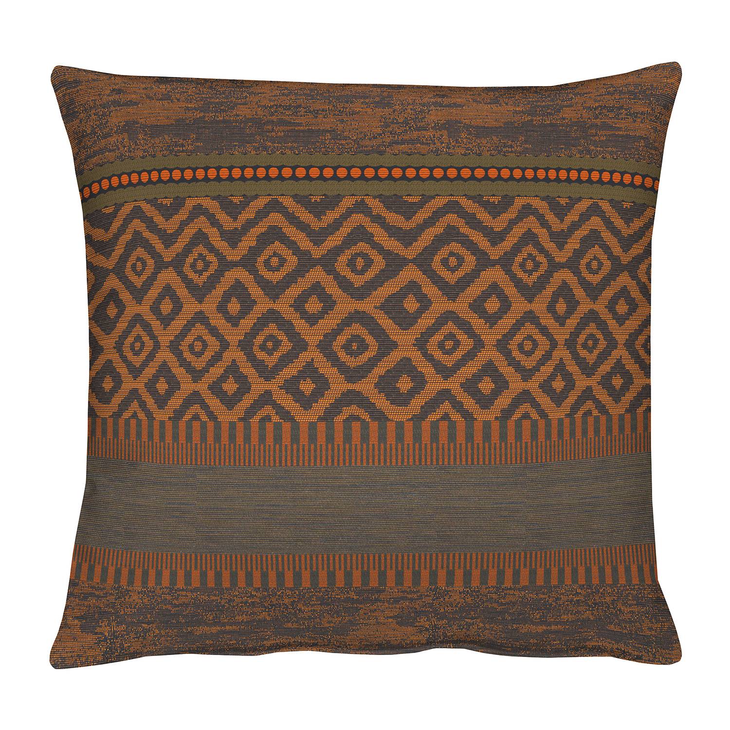 home24 Apelt Kissenbezug Kitami Orange/Braun 49x49 cm (BxH) Paisley Design 100% Baumwolle