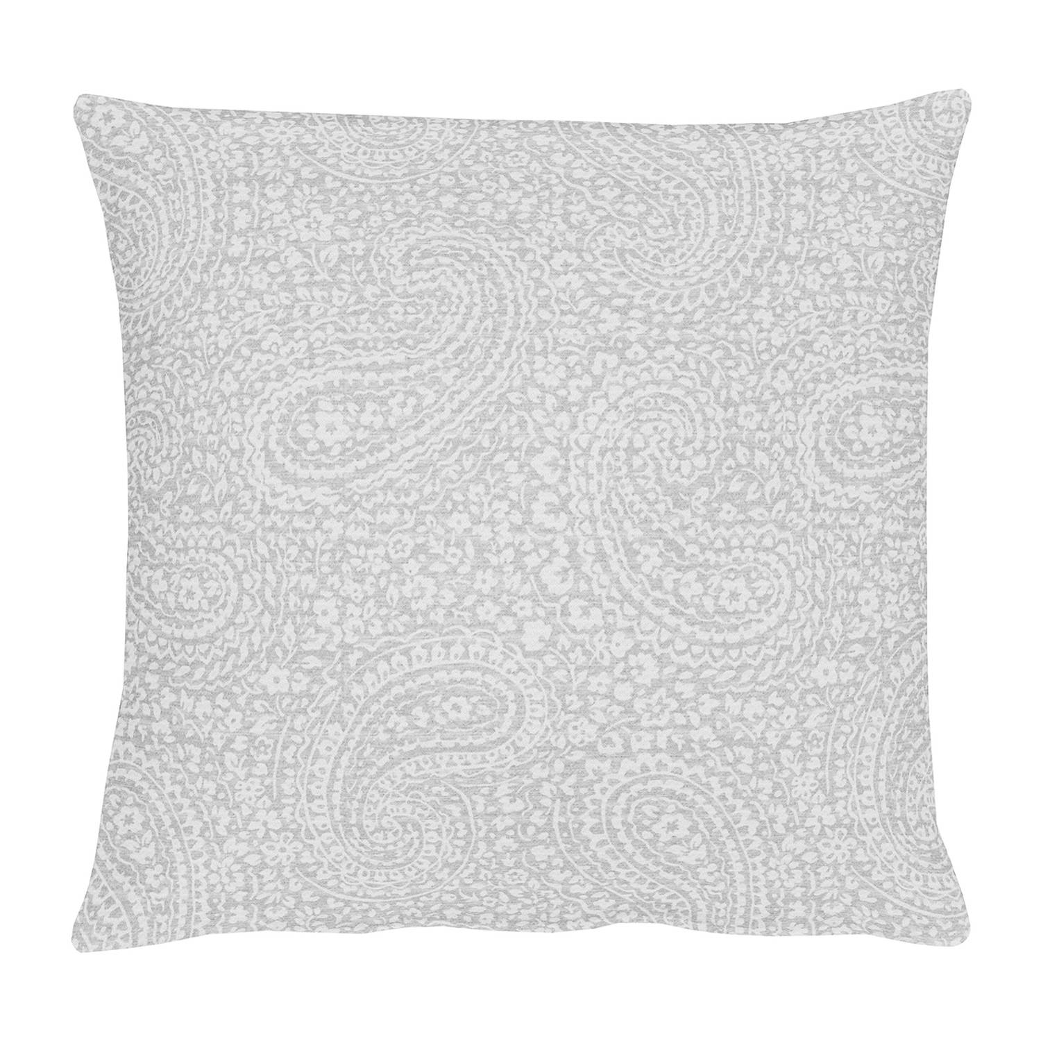 home24 Apelt Kissenbezug Uni Paisley Hellgrau 40x40 cm (BxH) Webstoff